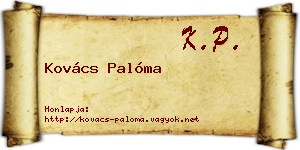 Kovács Palóma névjegykártya